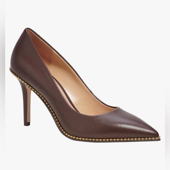 Coach Waverly Leather Pump Maple Woman’s Size: 11 Slip On 3.5” Heel (H29) - Picture 1 of 8